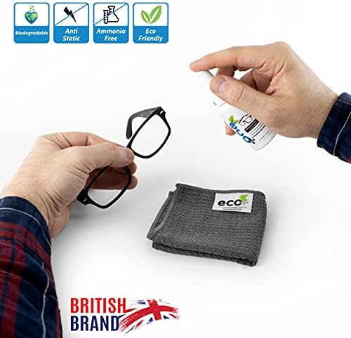Ecomoist Natural Lens Eyeglass Optical Cleaner 50Ml Ecofriendly Microfibre Towel Sun Reading glasses Does not harm the Coating of Glass Lens