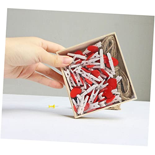 ABOOFAN 56 Pçs Clipes De Fotos De Madeira Clipes De Notas Mini Clipes De Fotos De Madeira Pinos De P