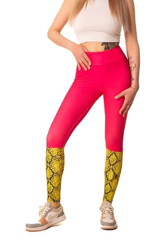 Cosplaya Pink Leggings Weird Costume Tights Socks Green Snake Print Women Halloween Costume Cosplay Boots Dress Woman M