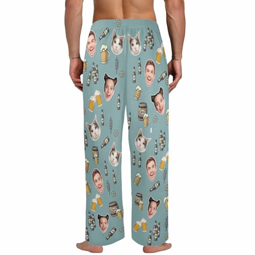 Personalized Pajama Pants for Men - Custom Photo Face Mens Lounge Sleep Bottoms - Funny PJ Pants3