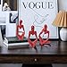 BrownLove 3pcs Red Human Body Abstract Art Decoration, Modern Art Resin Statue Room Office Shelf Bookcase Decoration