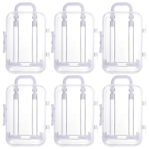 INOOMP Lot de 6 Mini Boîtes à Dragées de Valise, Transparentes, Taille Petite, Blanches, pour...