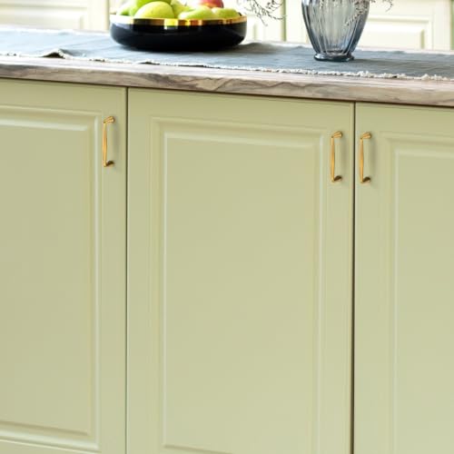 Image of Ravinte Brushed Brass Cabinet Handles Solid Handles,4 Inch,10 Pack