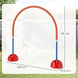 PawHut Agility Set Hunde 4-teiliges Agility-Ausrüstung für Hundetraining mit 4 Türen in Verstellbarer Breite Tragetasche Agilityset für Spiele Training Blau+Orange