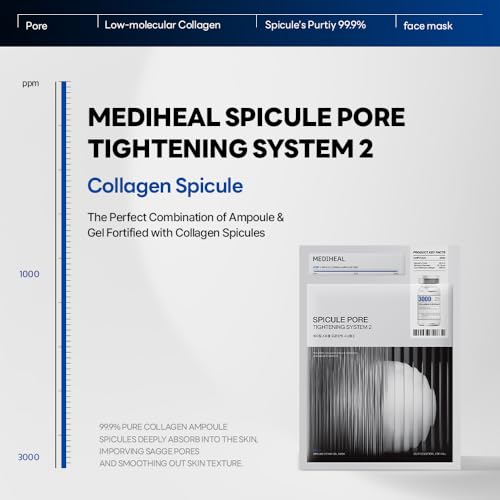 Image of Mediheal Collagen Spicule 3000ppm Intensive Serum - Micro Needle Serum for Pore Care, Soothing & Skin Texture Improvement, 2-Step,Collagen Spicule Ampoule and Gel Mask Set,Skin Booster,10pcs