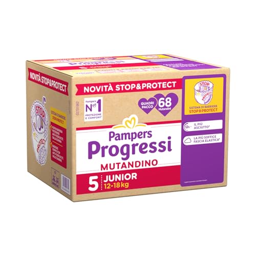 Colore: bianco Pampers Progressi Mutandino Pacco Scorta 5 Junior 12/18gk 68 Mutandini