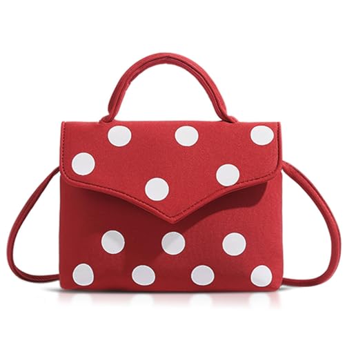 Bolso Tote para Mujer rojo con lunares estilo vintage miniatura 1