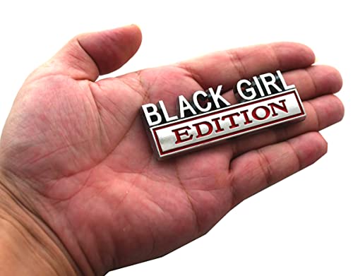 Image of SSDD CH-Black Girl Edition Emblem 3D Fender Badge Car Truck Decal Replacement for F150 F250 F350 Chevy Silverado 1500 2500 Chevrolet C10 C15 (Chrome /Red)