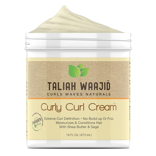 Taliah Waajid Curls Waves Natural - Curly Curl Cream | Extreme Curl Definition Hair Styling Gel | No Build-up or Frizz | 100% Paraben Free | Shea Butter & Sage - 16oz