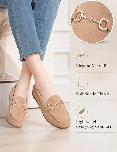 Image of Women's Knit Slip On Loafers - Breathable Mesh Flats with Memory Foam Insole & Arch Support, Non-Slip Comfortable Shoes for Work Office Commute, Driving, Casual Daily Walking (Wide Foot Friendly)