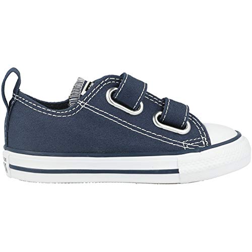 Converse Chuck Taylor CT 2v Ox Canvas, Chaussons Mixte bébé, Athletic Navy/Blanc, Numeric_19 EU