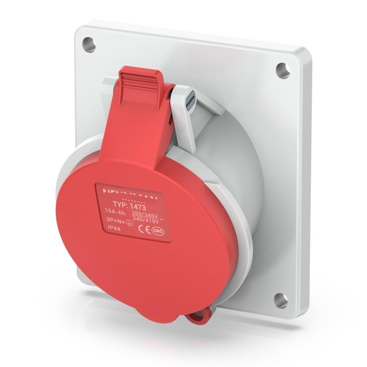 Concealed Oblique Industrial Socket IP44 Outdoor Aviation 16A 32A 63A(16A 5P IP44)