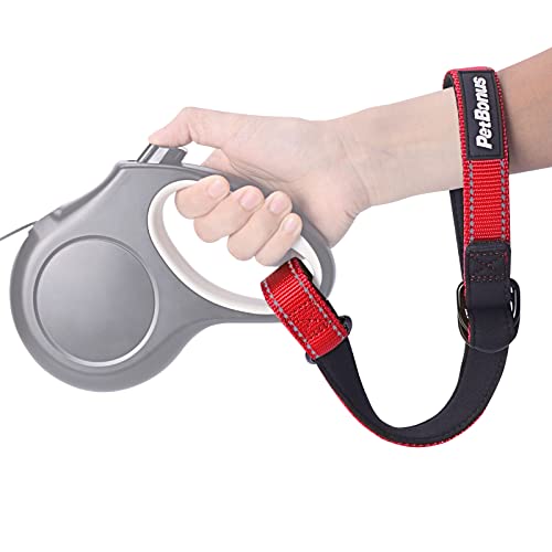 PetBonus Short Dog Lead, Safety Wrist Strap for Retractable Dog Lead Reflective Design and Adjustable Soft Padded Handle