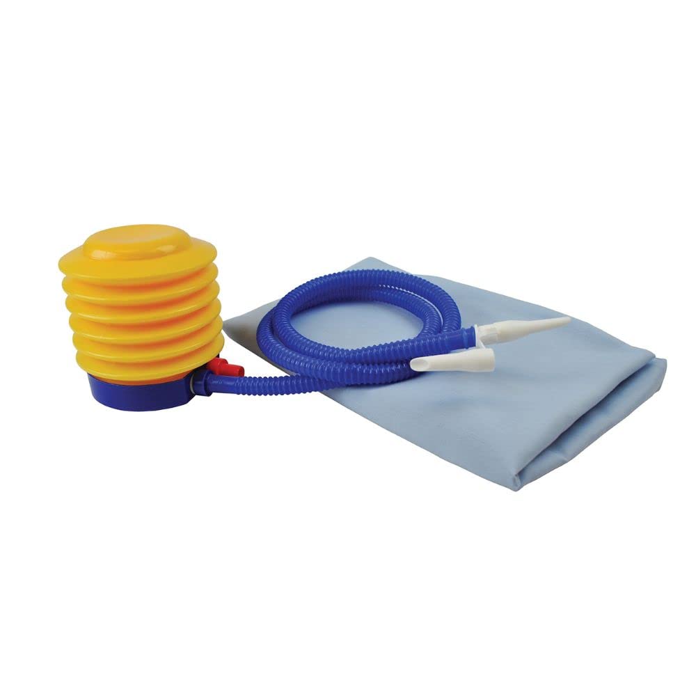 Blue Jay An Elite Healthcare Brand Inflatable Elevation Wedge Back/Foot/Leg Pillow for Acid Reflux and Better Sleeping Position with Heavy Gauge White Vinyl | Cotton Cover | Manual Air Pump