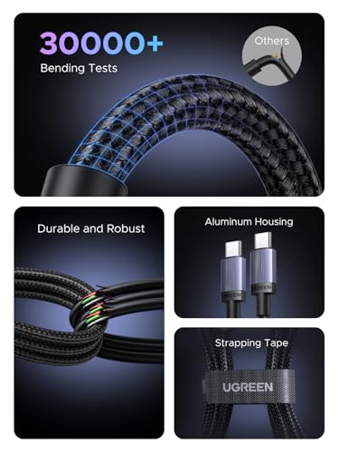 Image of UGREEN 240W USB C Cable 2-Pack, Fast Charging for Laptops & Phones, 10FT | Compatible with MacBook Pro /Air, XPS, ThinkBook, iPhone 17 /16 /15, Galaxy S26 /S25, Pixel 10 /9, iPad Pro, Steam Deck, Switch