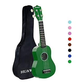 HUAWIND Ukulélé coloré 53,3 cm pour enfants (ukulélé vert) - Les Beatles, Paul McCartney, John Lennon, RIngo Starr, George Harrison