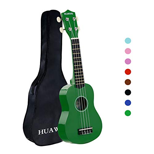 HUAWIND Ukulélé coloré 53,3 cm pour enfants (ukulélé vert) - Les Beatles, Paul McCartney, John Lennon, RIngo Starr, George Harrison HUAWIND Ukulélé coloré 53,3 cm pour enfants (ukulélé vert)