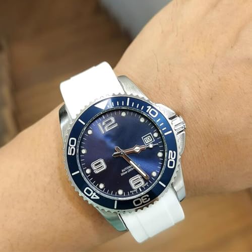 Image of Bands for MoonSwatch Watch,Curved end No Gap,Premium Silicone Rubber Watch Strap for Omega X Swatch Moonswatch Speedmaster /Rolex /SEIKO 20mm 22mm Watch Strap Replacement Band for Men Women