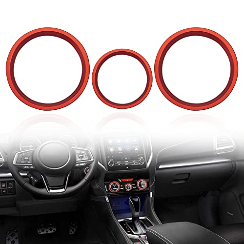 TIKSCIENCE AC Climate Control Knob Outer Ring for Subaru Forester 2019-2021, for Subaru Crosstrek XV 2018-2021, for Subaru Impreza 2018-2021, Car Air Condition Switch Volume Control Trim -Red