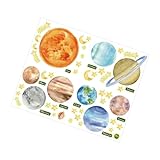 1 Juego Resplandor cósmico en la pared oscura Pegatina pegatinas infantiles stickers infantiles etiqueta de resplandor etiqueta engomada del planeta resplandor apliques mural