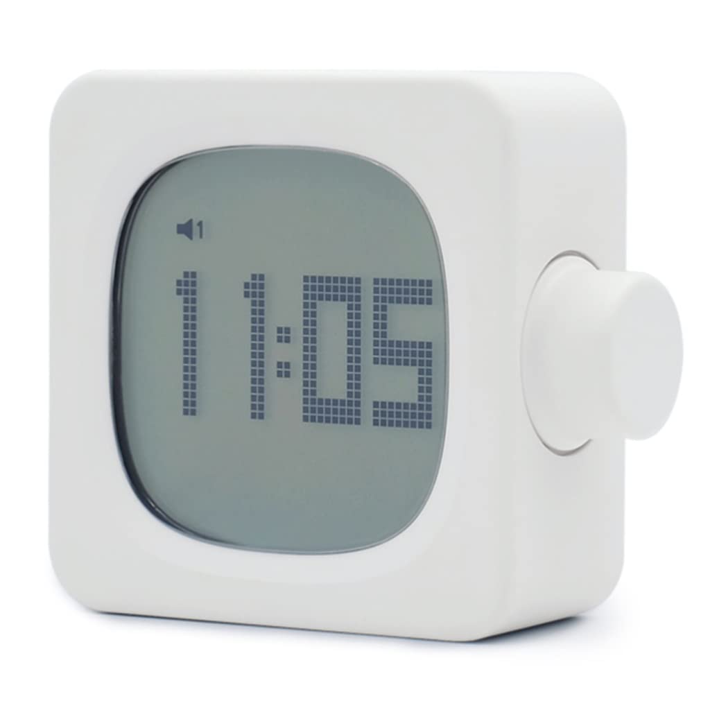 Budzik Elektroniczny budzik z funkcją drzemki, Usb. Ładowanie, z podświetleniem, mały stolilocz zegar do nocnych nastolatków 3,5 Prosty (Color : White)