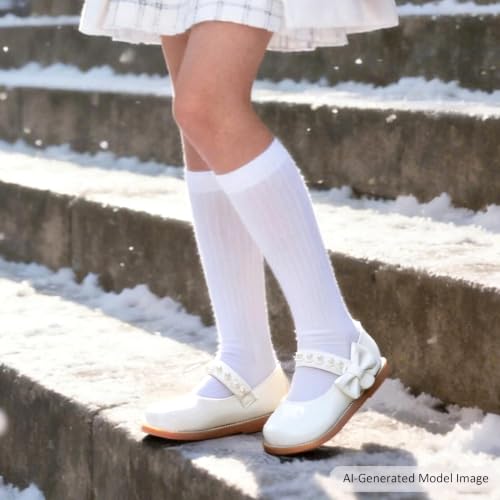 Image of Felix & Flora Toddler Girl Mary Jane Dress Shoes - School Oxford Flats for Girl Party Shoes.