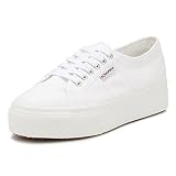 Superga Womens Linea Up and Down Flatform Canvas Trainers White 5 UK/38 EU