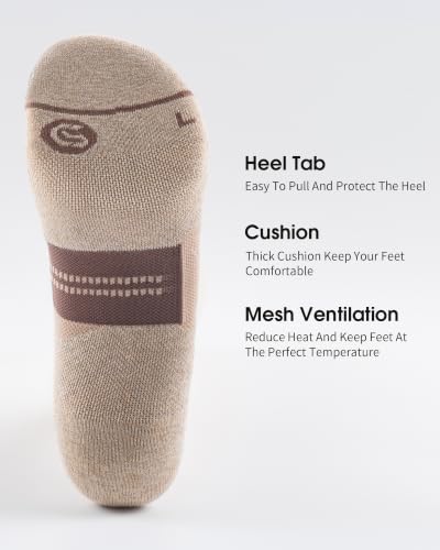 Image of CS CELERSPORT Men's Ankle Running Socks with Cushion, Arch Support Low Cut Athletic Tab Socks for Men Women 6 Pack