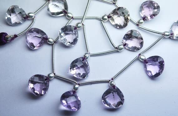 Briolettes cœur améthyste rose LKBEADS pour boucles d'oreilles de mariage
