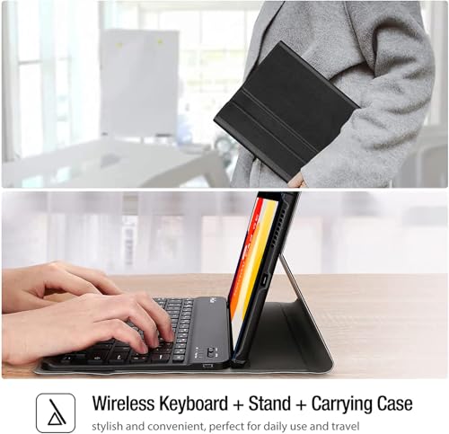 Image of HOM Tri Fold Wireless Bluetooth Keyboard with Detachable Tablet Case Cover for Redmi Pad SE 11 inch Tablet