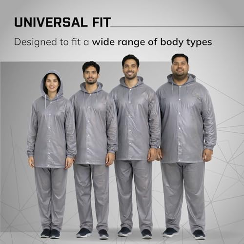 Image of ROBUSTT Unisex EVA Rainsuit Jacket & Pant Set (Pack of 10) | Grey | Waterproof Raincoat for Men & Women | Hooded Full Body Rain Protection | Lightweight, Reusable Rain Wear for Bike & Outdoor Use
