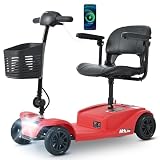 Mobility Scooters for Seniors 400 lbs Weight Foldable，Portable Folding Heavy Duty 4 Wheel Electric Wheelchair Device for Adults - Compact 400 lb Capacity Mobile Motorized Scooter for Travel (red) -  dwqfef.com