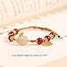 Yigorlys Handmade Wrapped String Adjustable Bracelet - Rabbit Gemstone Charm with Chinese Fu Lucky Character - Hand Rope Jewelry for Her (Red Agate Bead)