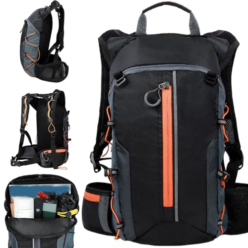 Mochila para Caminatas, Mochila para Bicicletas 10l Mochila de Senderismo Impermeable Mochila portátil de Campamento con Tiras Reflectantes y Bolsillos Mochila de Agua al Aire Libre livianas para Cor