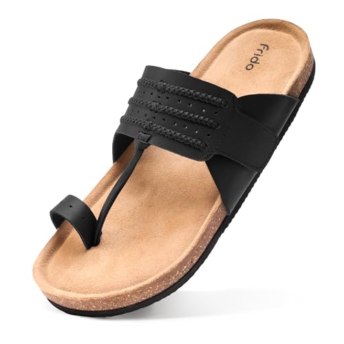 Image of Frido Puneri Chappal for Men | Available in 2 Options- Arch Support & Without Arch | Traditional Indian Leather Sandals with Memory Foam, Wide Toe Box & Zero Drop Design | Adjustable Ethnic Footwear