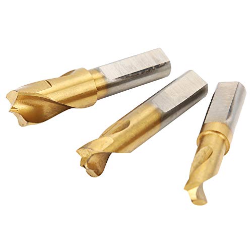 3Pcs Weld Cutter Drill Bit 1/4in 5/16in 3/8in HSS Cobalt Spot Weld Drill Bit Set Kit Weld Cutter Cutting Spot Welding Drill Bits Spotweld Removal Tool to Separate Spot Welded Panels
