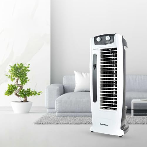Image of Blueberry's 𝗧𝗼𝘄𝗲𝗿 𝗙𝗮𝗻 - High Speed with Powerful air throw, 25-Feet Air Delivery, Low Power Consumption, 4-way Air flow and anti-Rust body, Tower fan for home and office -Royal White