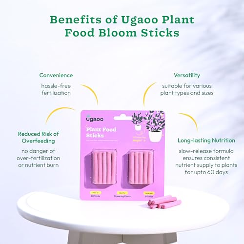 Image of UGAOO Bloom Fertilizer Sticks for Flowering Plants | Slow Release Plant Food | Flower Booster & Blooming Fertilizer | Plant Nutrition for Potted Plants & Home Garden | Pack of 20