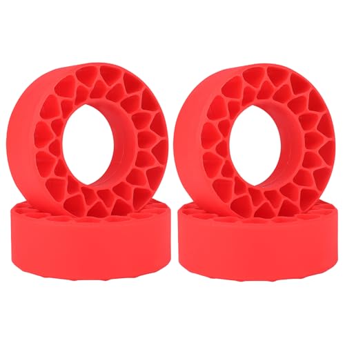 HobbyPark 1.0 Tires Silicone Inserts Foam fit 56-58mm*24mm for 1/18 1/24 Scale RC Crawler Truck, Super Soft, 4pcs (Red)