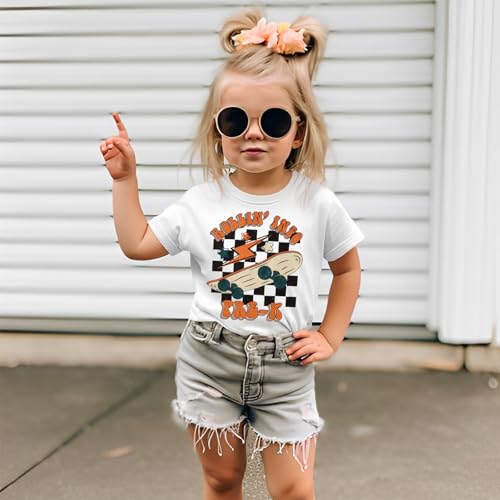 CM C&M WODRO Rolling Into Pre-K Shirt for Baby Boy Girl Preschool First Day of School T-Shirt Back to School Kindergarten Tee3