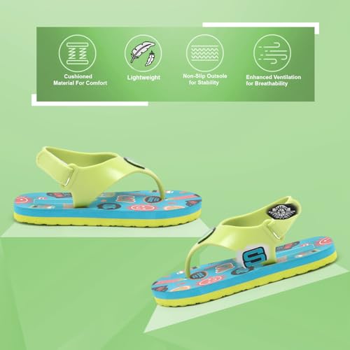 Image of Durable Kids' Flip-Flops with Anti-Slip Sole with joyful print| Comfortable Summer Sandals- perfect outing or daily use & beach days | easy to clean with damp clothes| open toe support