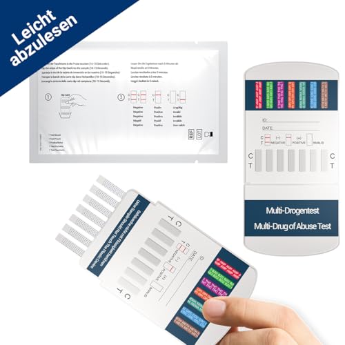 5x 10in1 Multi Drogentest Urintest – 10 Drogenarten – Drogenschnelltest auf THC, Amphetamine, Kokain, Opiate, Meth, Methadon, MDMA, Benzodiazepine, Oxycodon und Butalbital