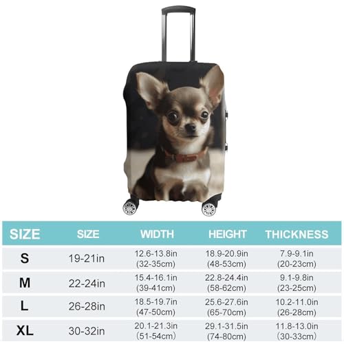 Cute Chihuahua Luggage Cover, Washable Elastic Suitcase Cover Protector Fit 18-32 Inch Luggage2