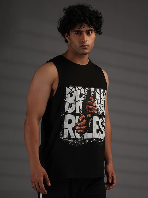 Image of CHKOKKO Sleeveless T Shirts Gym Vest for Men Workout Graphic Printed Premium Cotton Blend Tank Top for Man Running Vest Sando Gym Wear Lightweight Breathable Casual Summer Wear Boys