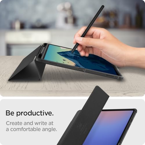 Image of Spigen for Galaxy Tab S10 Ultra Case (2024), Galaxy Tab S9 /S8 Ultra Case (2023 /2022), Ultra Hybrid Pro Protective Tri-Fold Cover with Transparent Back and S Pen Holder, 14.6 inch, Black