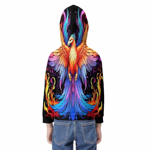 Pull imprimé 3D ado Le Phoenix sweatshirt manches longues fille garçon - 6