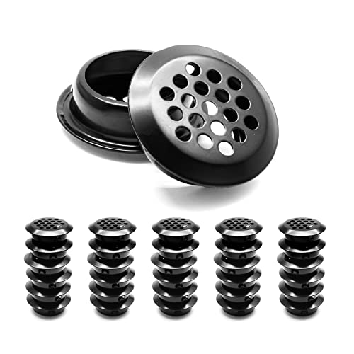Cjueiom Griglia di ventilazione rotonda da 25 mm, con foro in rete in acciaio inox, coperchio per ventilazione circolare per intradosso per armadio, per libreria, armadio, cassetto, bagno, 30 pezzi