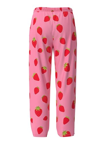Image of FLYCURVY Plus Size Women Pajama Pants Soft Long Sleep Lounge Pants Drawstring Star Floral Printed with Pocket L-5XL