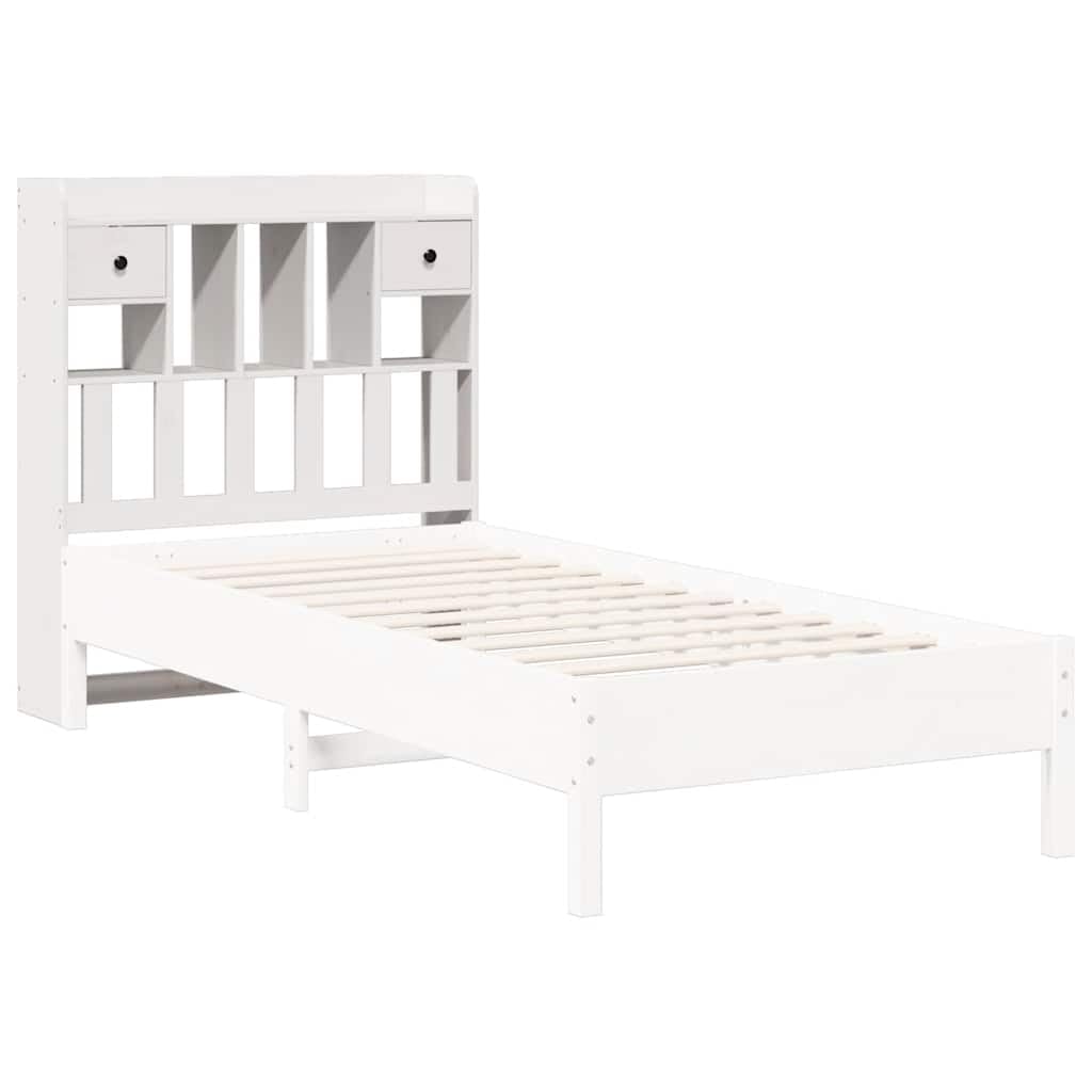 vidaXL Cabecero de Cama almacenaje Madera Maciza Pino Blanco 75 cm