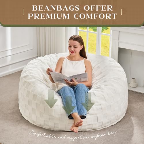 Image of Hobestluk Adults Bean Bag Chair 4FT Big BeanBag Chair Extra Large Oversized